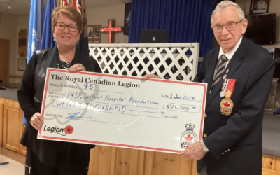 Royal Canadian Legion Branch 95 (Smiths Falls) Donates $20,000 to the MRI Campaign