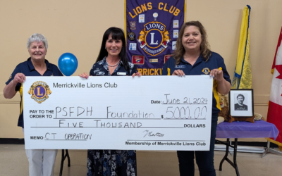 Merrickville Lions Club Donates $5000 to MRI Campaign at 70th Anniversary Celebration